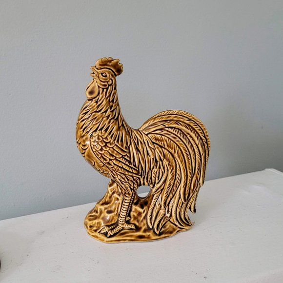 Vintage Amber Glazed Rooster Figurine - Picture 1 of 6